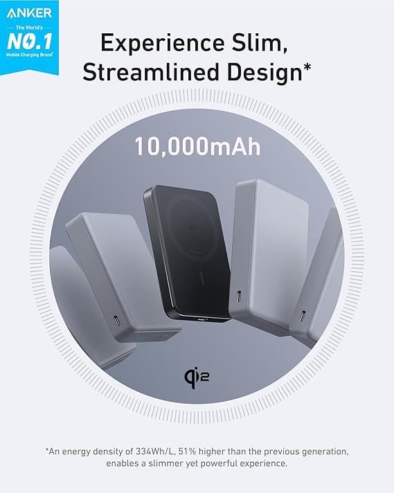 Anker MagGo Power Bank – Ultra-Slim 10,000mAh Magnetic Portable Charger