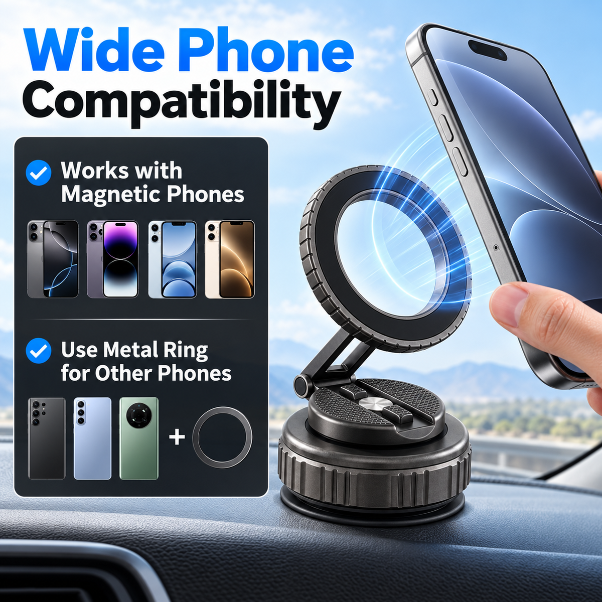OrbitLock 360° Magnetic Vacuum Phone Mount