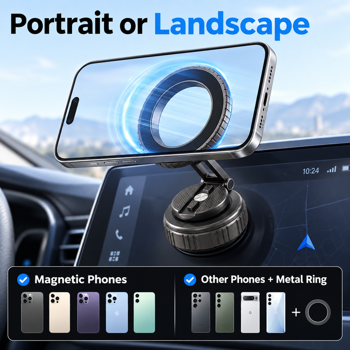 OrbitLock 360° Magnetic Vacuum Phone Mount