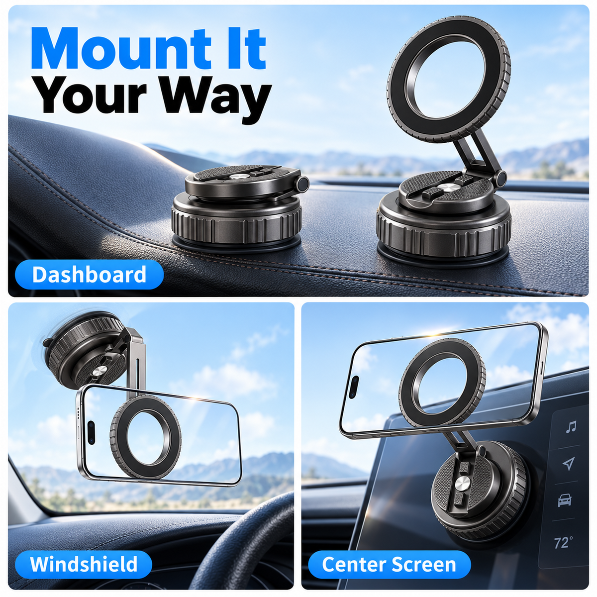 OrbitLock 360° Magnetic Vacuum Phone Mount