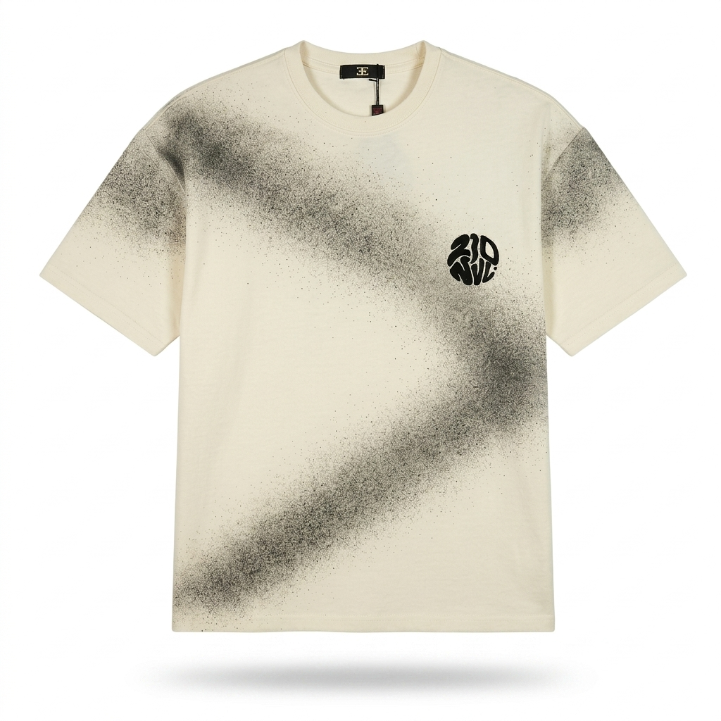 E-Line Beige Oversized Tee For Men