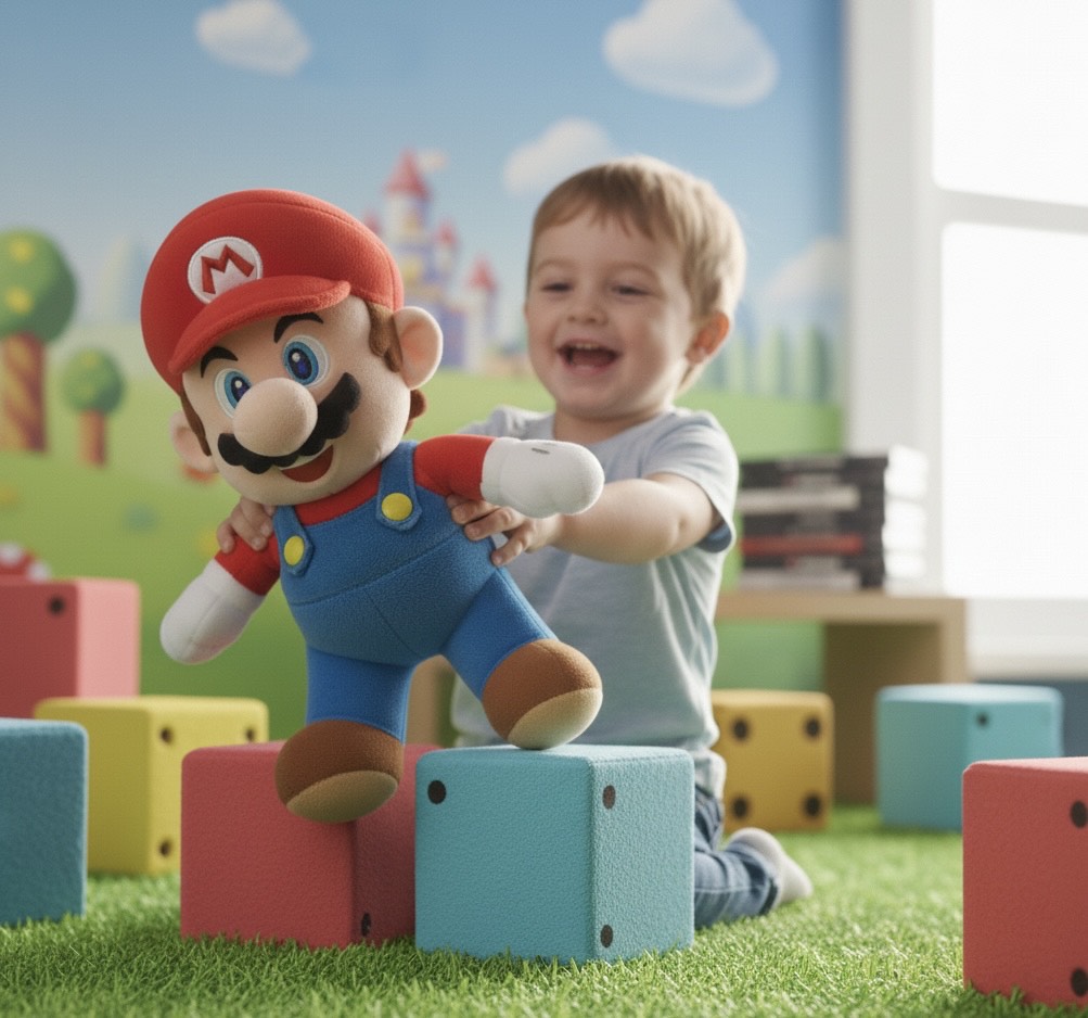 Super Mario Plush Toy Close-Up - Premium Quality