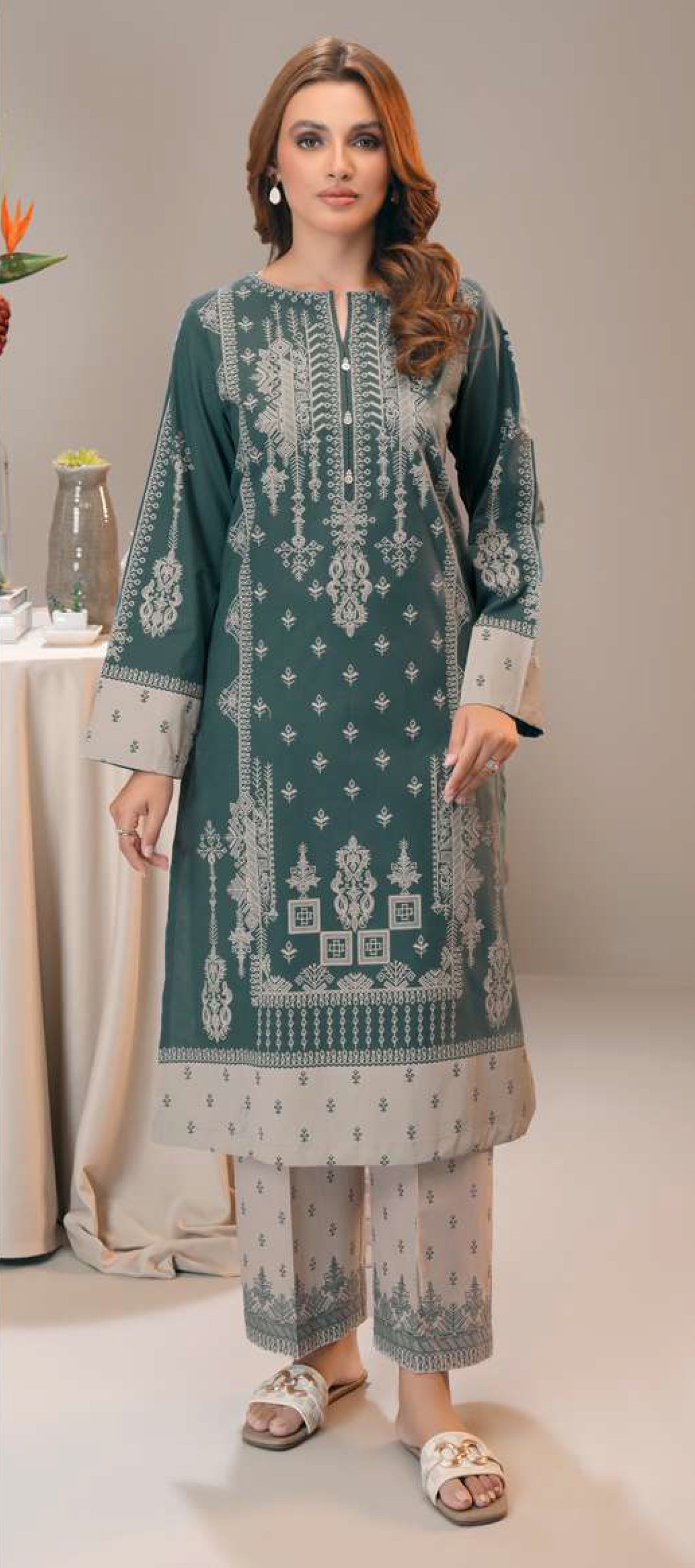 Cambric Paste Print 2 piece suit