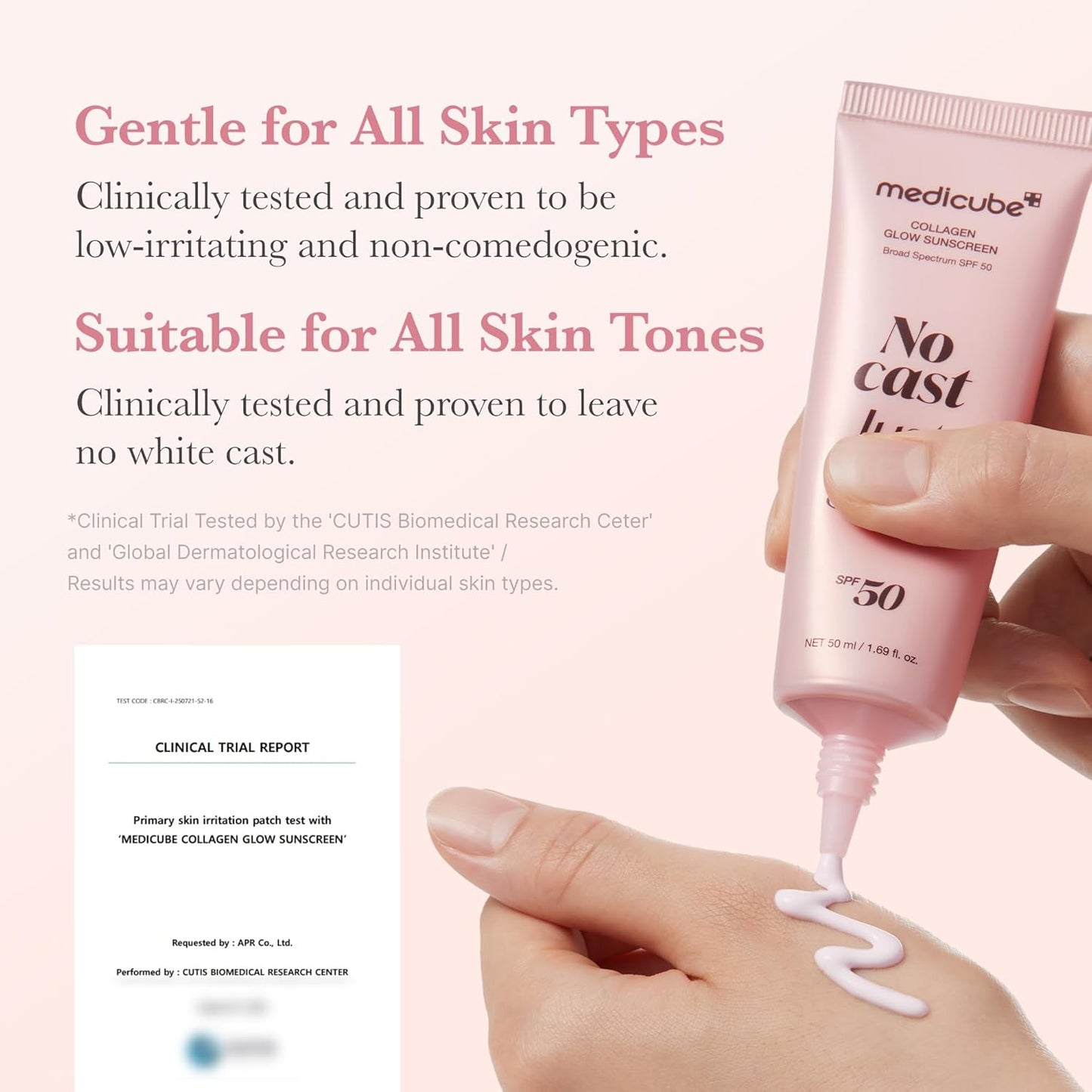 Medicube Collagen Glow Sunscreen SPF 50 – No White Cast, Radiant Finish (50ml)