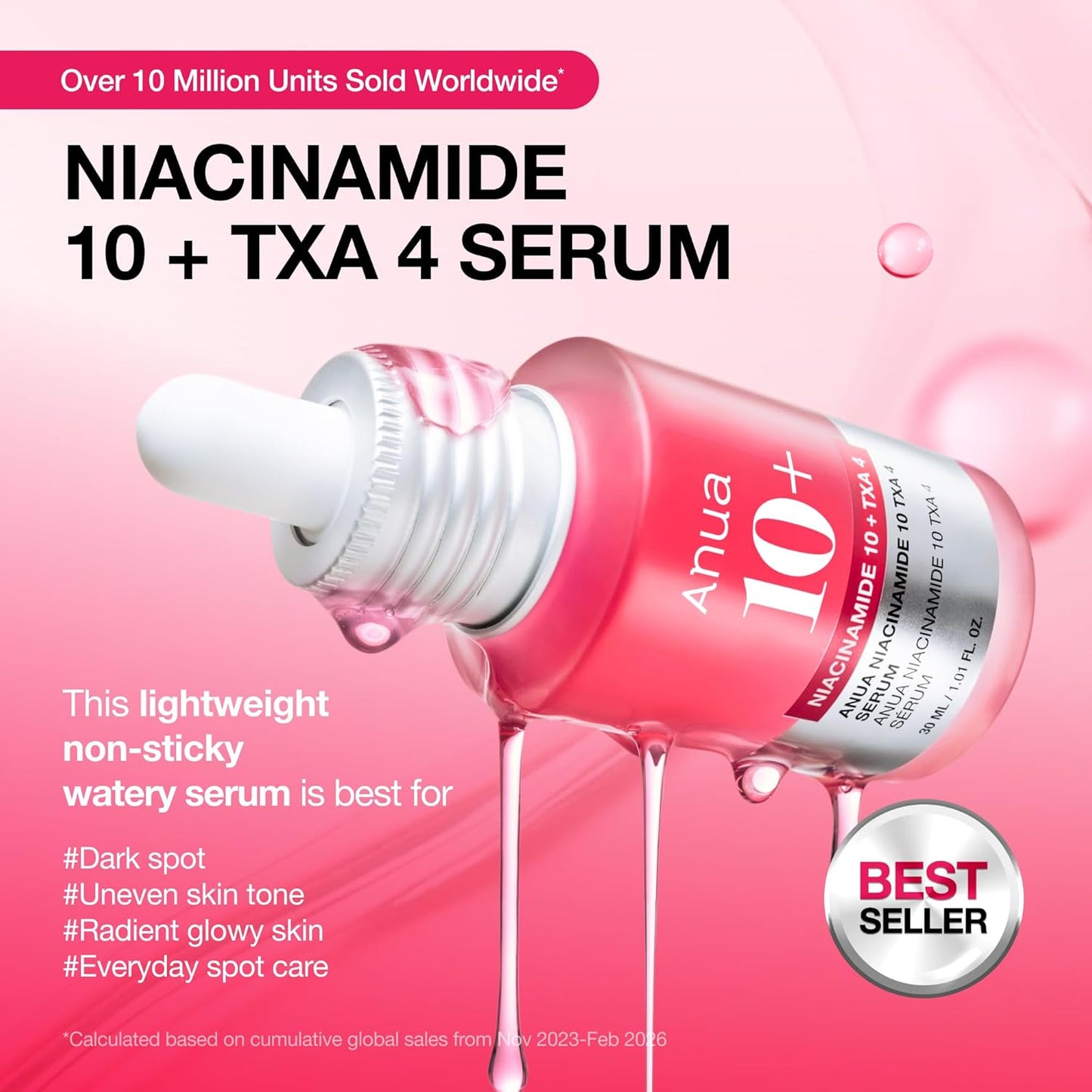 Anua Niacinamide 10% + TXA 4% Serum. Dark Spots Correcting and brightening Serum (30ml)