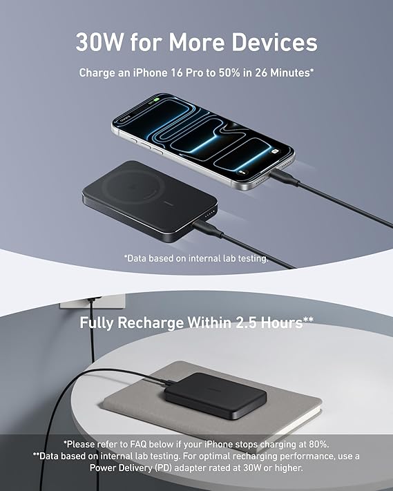 Anker MagGo Power Bank – Ultra-Slim 10,000mAh Magnetic Portable Charger