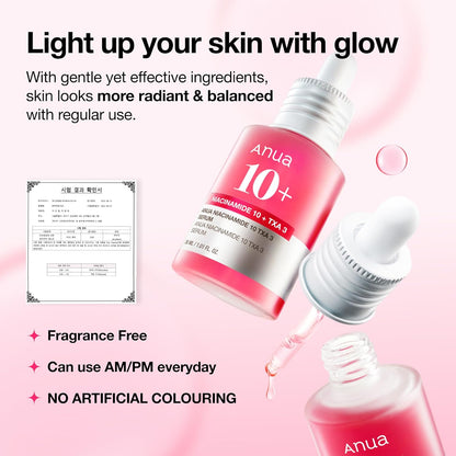 Anua Niacinamide 10% + TXA 4% Serum. Dark Spots Correcting and brightening Serum (30ml)