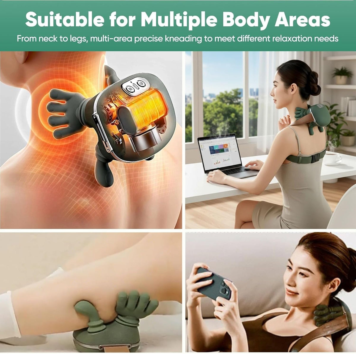 Portable Deep Tissue Massager - Handheld Muscle Relief Device