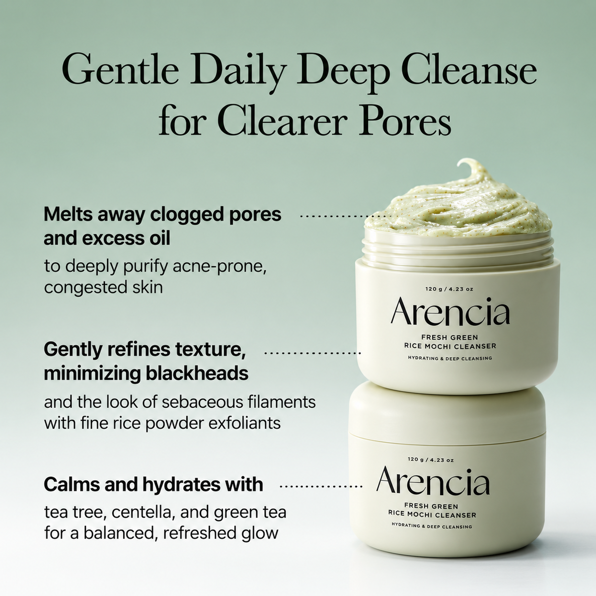Arencia Fresh Green Rice Mochi Cleanser