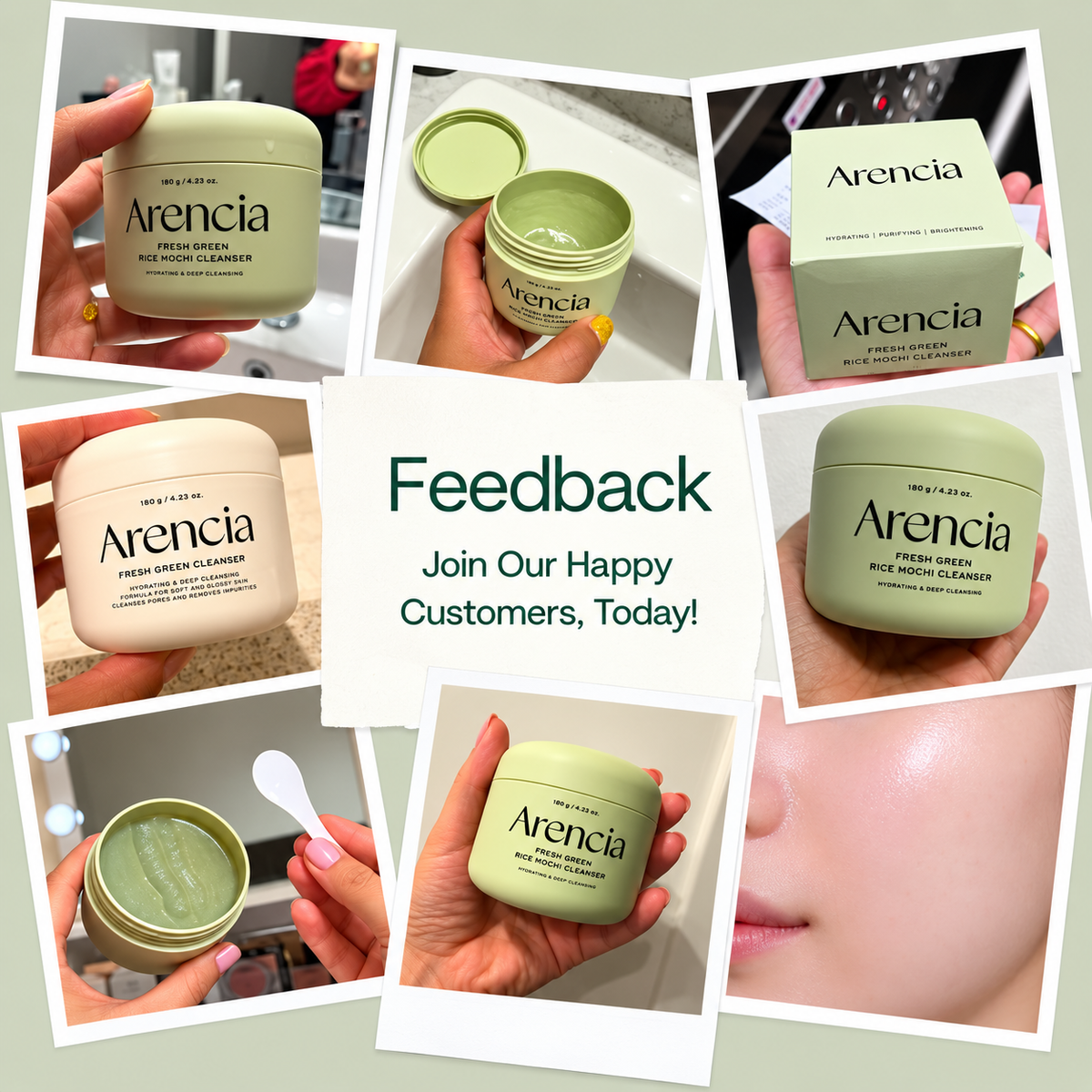 Arencia Fresh Green Rice Mochi Cleanser