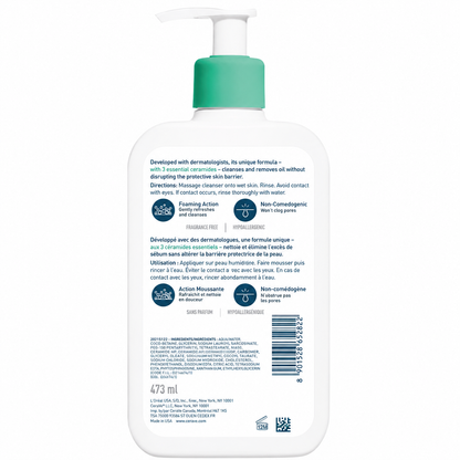 Cerave Foaming Cleanser for Normal to Oily Skin with Hyaluronic Acid  (473ml)