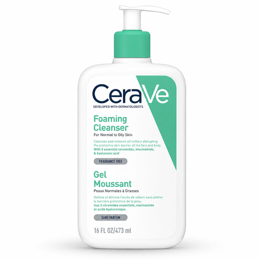 Cerave Foaming Cleanser for Normal to Oily Skin with Hyaluronic Acid  (473ml)