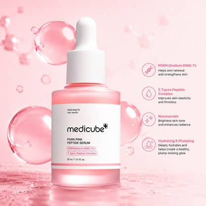 Medicube PDRN Pink Peptide Serum – Glass Skin Glow & Deep Hydration (30ml)