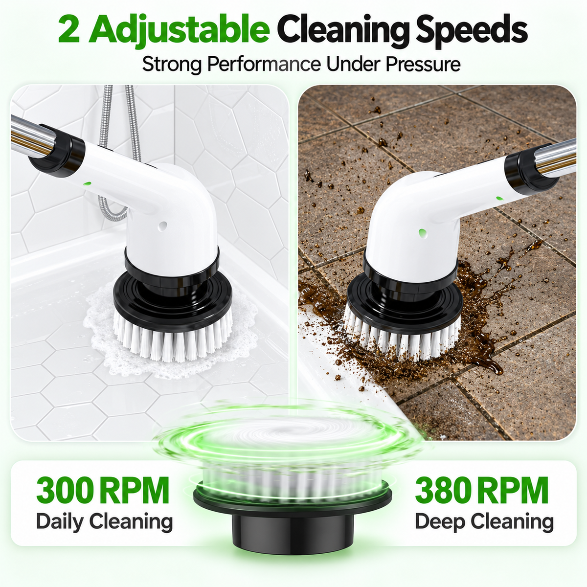 Cordless Electric Spin Scrubber with 9 Brush Heads