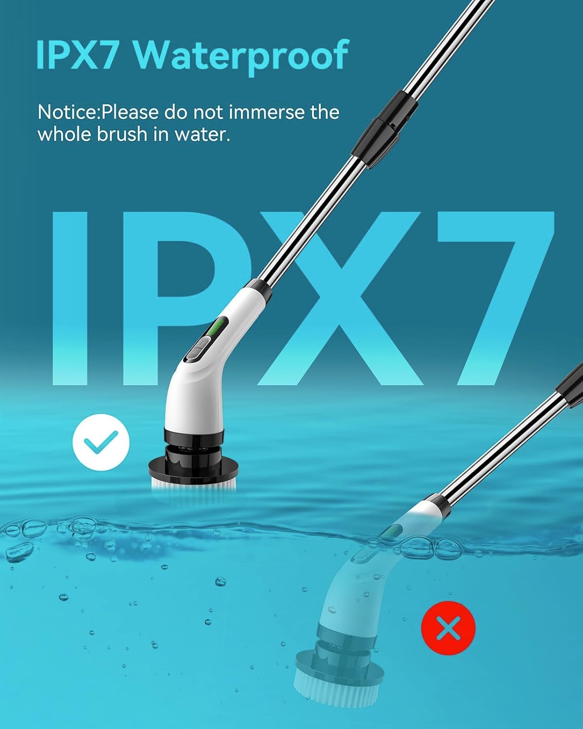 Cordless Electric Spin Scrubber – Rechargeable Power Cleaning Brush with 9 Replaceable Brush Heads, Adjustable Handle, 2 Speeds, Waterproof for Bathroom, Kitchen, Tile, Floor &amp; Car Cleaning