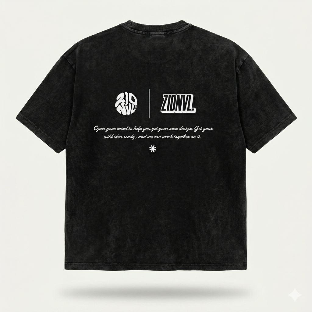 E-Line Black Oversized Tee For Men