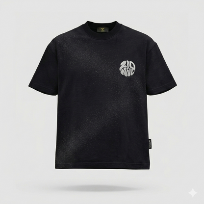 E-Line Black Oversized Tee For Men