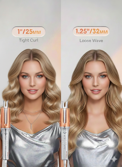 SheGlam Automatic Hair Curler, 360 Rotating Ceramic Barrel, Auto Curling For Long/Short Hair