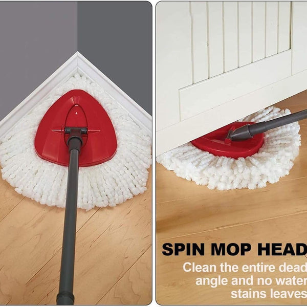 (Pack Of 4) Replacement Mop Head Refills – Microfiber Spin Mop Heads Compatible with Triangle Spin Mop System – Durable, Washable, High-Absorbent Mop Pads for Home &amp; Floor Cleaning
