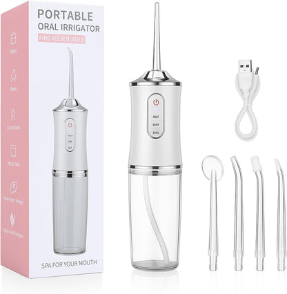 Cordless Water Flosser For Teeth Cleaning - Rechargeable Dental Water Jet Cleaner For Braces, Implants & Gum Care