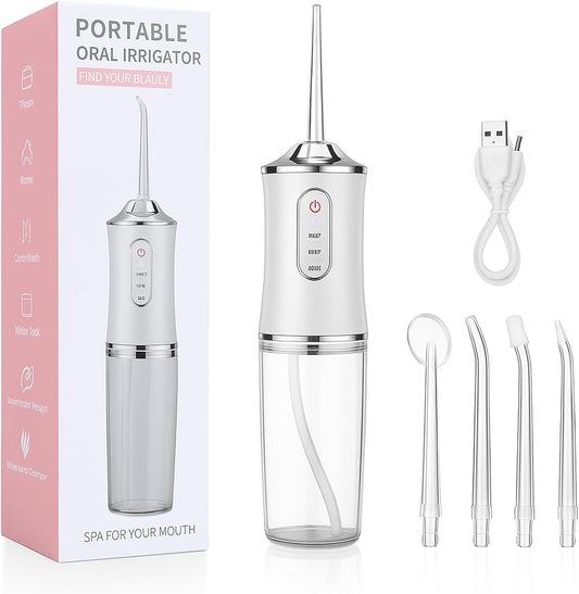 Cordless Water Flosser For Teeth Cleaning - Rechargeable Dental Water Jet Cleaner For Braces, Implants & Gum Care