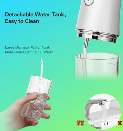 Cordless Water Flosser For Teeth Cleaning - Rechargeable Dental Water Jet Cleaner For Braces, Implants & Gum Care