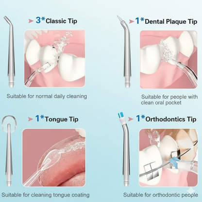 Cordless Water Flosser For Teeth Cleaning - Rechargeable Dental Water Jet Cleaner For Braces, Implants & Gum Care