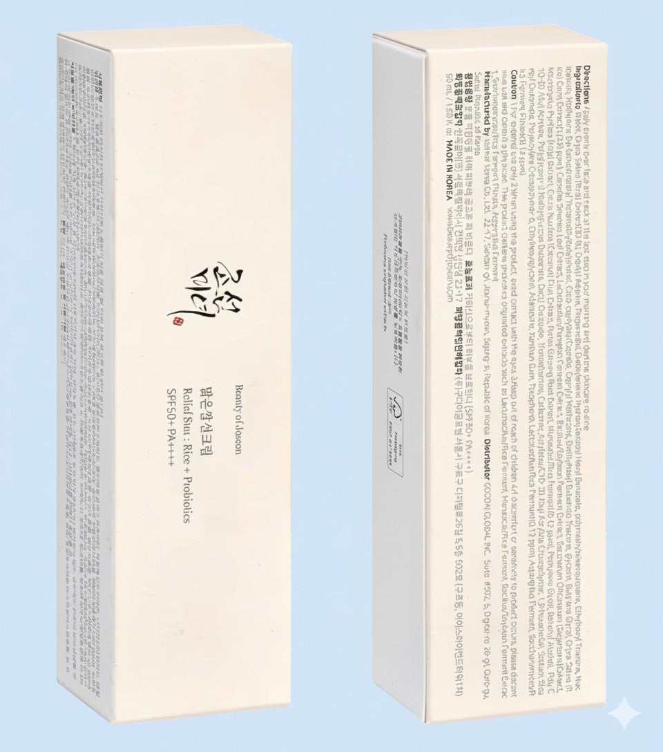 (PACK OF 2) Beauty Of Joseon Relief Sun Rice Probiotics SPF 50+ PA++++ Korean Sunscreen sunblock for Face Daily Sunscreen For Men Women Skincare 50ml
