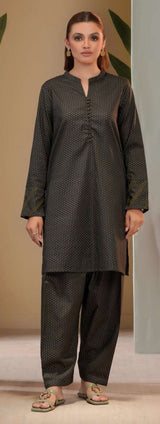 Zarvi Classic Brown Cambric Shirt with Micro-Geometric Print - 1 Piece Tunic