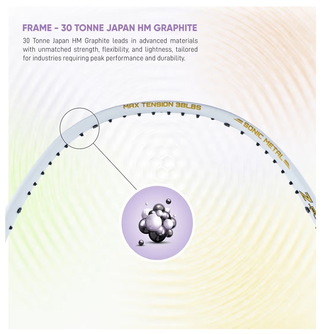 Apacs Z-Power 800 RP+ Professional Badminton Racket – Lightweight High-Tension Frame, Power Smash Design, Durable Graphite Shaft – Made in Vietnam