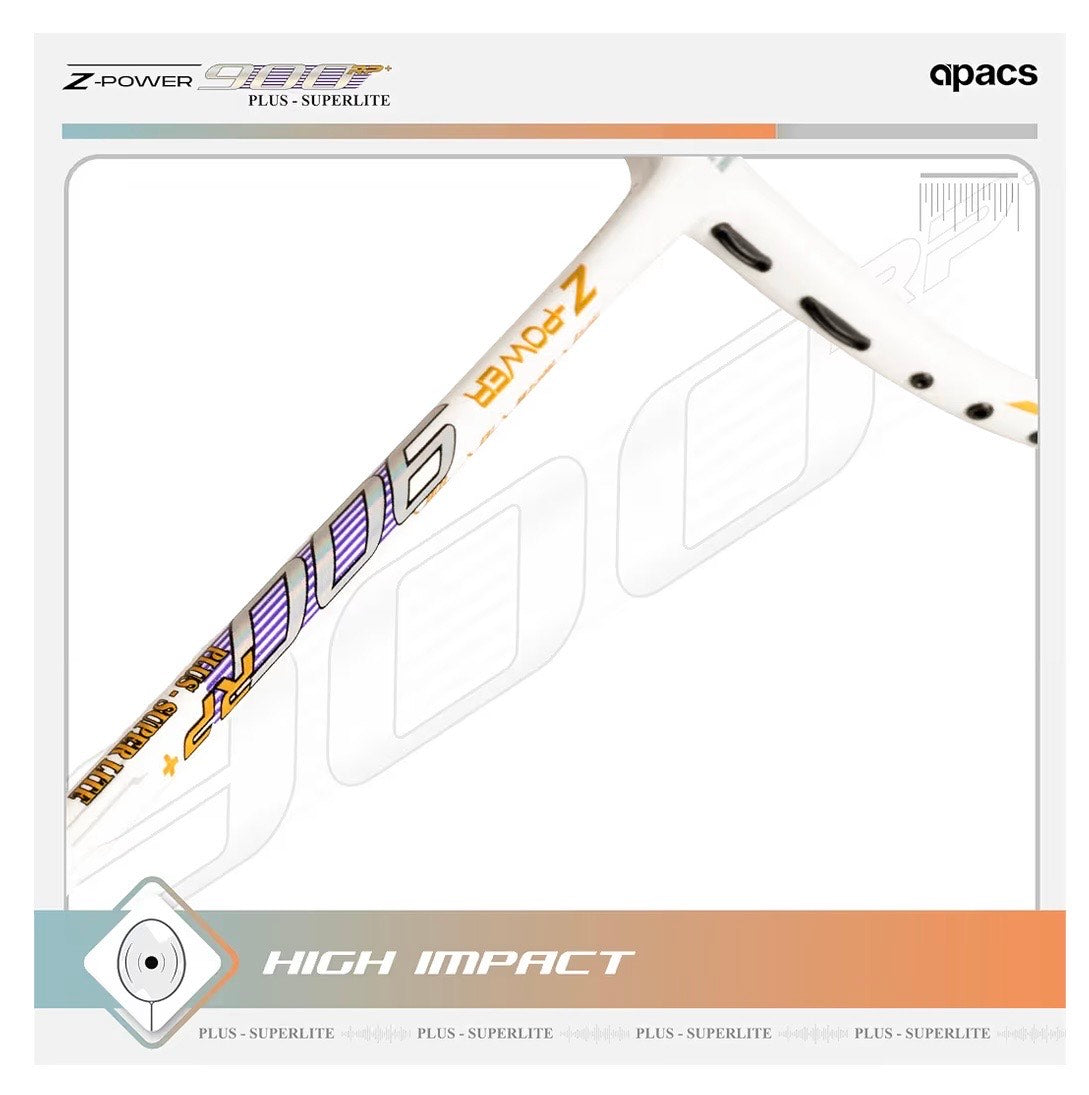 Apacs Z-Power 900 RP+ Badminton Racket with Sonic Aero Shaft – Ultra-Fast Swing Speed, High Tension Frame, Lightweight Offensive Racket | Made in Vietnam
